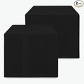 HolidayIdeas 2 Pack Square Fitted Table Covers - 34 x 34 Inch - Black Fabric Table Clothes Washable Tablecloth Protectors for Parties, Holiday Dinner, Trade Show, Vendor Stand