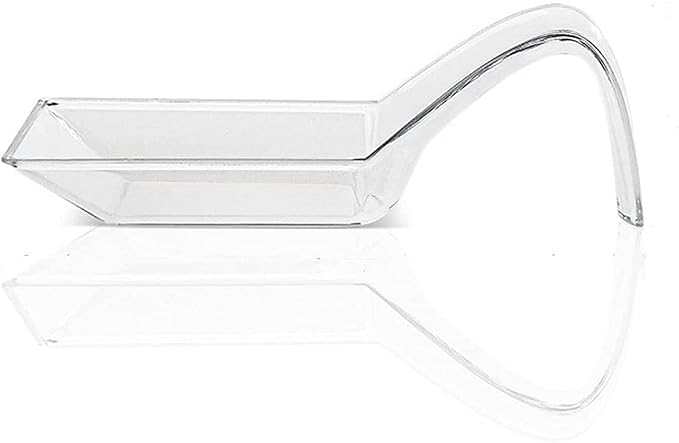 100 Packs Clear Dessert Plates Plastic Appetizer Plates Dessert Dishes Tasting Spoons Mini Plates Serving Plate Reusable Disposable Asian Spoons Small Catering Dessert Bowls for Party