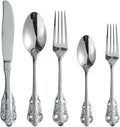 Silverware Set for 12 Premium 18/10 Stainless Steel Flatware Set Palace Style 60 Piece Cutlery Tableware Utensils Embossed Decorative Handle Knives Forks and Spoons for Home Christmas Wedding