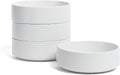 over&back Stackable Cereal Bowl Set - Stoneware Dishes - Comes with 4 Cereal Bowls - Easy-to-Stack Breakfast Place Settings - 6.2" x 6.2" x 2.2" - 25oz - Semi-Matte White