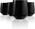 Drinique Unbreakable Stemless Wine Glasses - Set of 4 - Made in USA 12 oz Tritan Unbreakable Plastic Wine Glasses, Reusable for Indoor or Outdoor Use, BPA Free & Shatterproof, Black