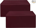 HolidayIdeas 2 Pack Fitted Tableclothes - 48 x 24 Inch - Burgundy Rectangle Tablecloths for 4 Foot Tables, Polyester Fabric Table Covers for Trade Show, Craft Show, Parties, Dinner