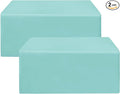 HolidayIdeas 2 Pack Fitted Table Clothes - 48 x 24 Inch - Rectangle Tablecloths for 4 Foot Tables, Polyester Fabric Table Covers for Parties, Holiday Dinner, Trade Show (Aqua)