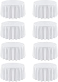 8 Pack Round Tablecloth 90 Inch White Table Cloth for Round Tables, Washable Polyester Tablecloth Stain and Wrinkle Resistant Decorative Table Cloth for Wedding Party Dining Banquet