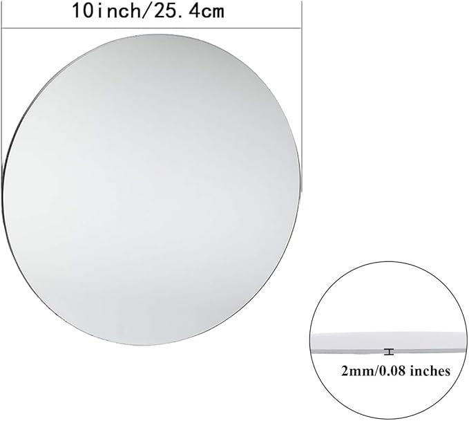 14Pack Round Mirror Plates for Centerpieces, 2mm, 10inch Circle Mirror Trays Plates Flat Circle for Tables Mirror Centerpiece, Round Mirror Tiles Candle Plate for Wedding Table Centerpieces