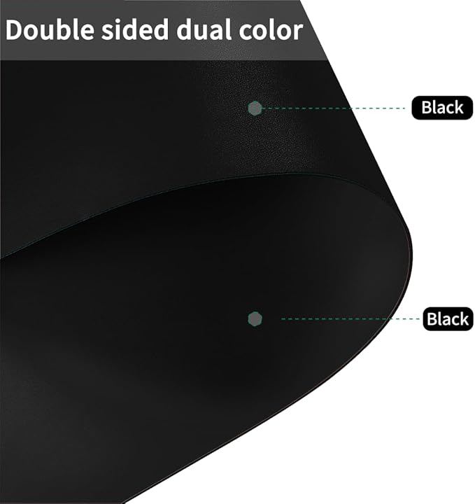 Leather Table Cover,1.8mm Thick,42x72 Inch Table Protector,Table Protector for Dining Room Table,Dining Room Table Protector Pad.(Black+Black,42x72)