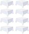 8 Pack White Square Tablecloth 70 x 70 Washable Polyester Table Cloth for Square or Round Tables, Wrinkle Resistant Fabric Decorative Covers for Dining Party Banquet Buffet and Wedding