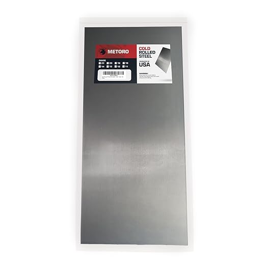 Metoro 16-Gauge 24" x 12" Mild CRS Steel Sheet - Formable, Weldable, Magnetic, Smooth Surface - Industrial-Grade Metal Plate for DIY Projects, Fabrication, and More. (1, .060 X 24 X 12)