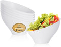 R-kay 6 Pack Angled White Candy Bowls - Plastic bowls 20 Oz - Premium Plastic Serving Bowls Disposable Heavy Duty For Weddings Catering, parties, And All Occasions (White, Medium)