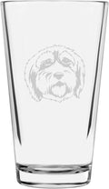Polish Lowland Sheepdog (PON) Customizable Dog Themed Etched All Purpose 16oz Pint Glass