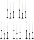 Nuptio Black Candle Holder Candlestick Holders 15 Pcs Candle Sticks Holder Metal Tapered Candle Holder, Taper Candle Holders for Wedding Christmas Party Celebration Mantel Dinner Home Decoration