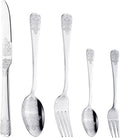IKXO Silverware Set 50 Piece Silver Flatware Set for 10,Stainless Steel Flatware Cutlery Set For Home Hotel, Kitchen Utensils Set Include Fork Knife Spoon,Mirror Polished,Dishwasher Safe