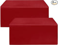 HolidayIdeas 2-Pack Red Fitted Table Cloths for 6 Foot Tables, Water Repellent Rectangle Table Covers for Valentine's Day Decor, Mother's Day, Wedding, Anniversary, and Party Celebration