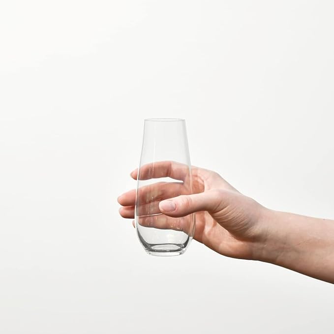 Krosno Champagne & Drink Glasses from the Harmony Collection | Set of 6 | 7.8 oz | Crystal Clear | For Home, Restaurant & Parties | Dishwasher Safe | Lead-Free Crystal Glass