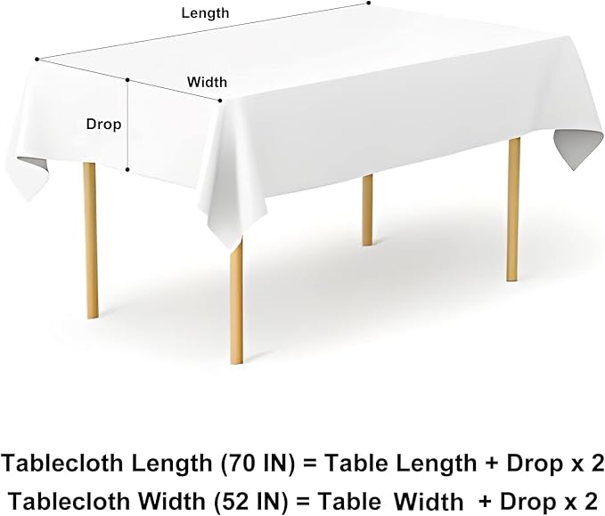 misaya Rectangle Waterproof Vinyl Table Cloth, Buffalo Flannel Backed Tablecloth, Wipeable Plastic Table Cover for Dinner, Kitchen, Outdoor (52" x 70", Turquoise and White)