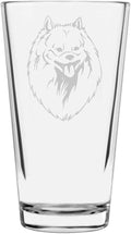 Japanese Spitz Custom Personalized Dog Themed Etched All Purpose 16oz Pint Glass