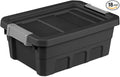 Sterilite 18-Pack Plastic Storage Bins with Lids, Stackable Containers, 4 Gallon, Black
