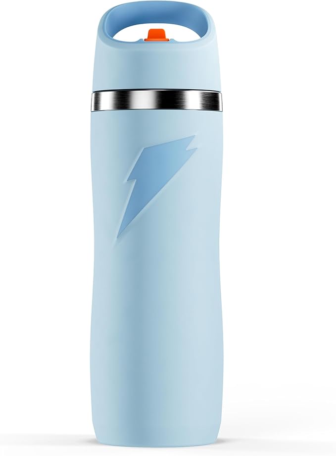 Gatorade 'Overtime' 32oz Stainless Steel Water Bottle, Straw Cap, Light Blue