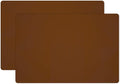Silicone Placemats, Food-Grade Non-Slip Waterproof, Dining, Stain Resistant, Countertop Protector, Kitchen Counter Mat, Heat Resistant, Baking mat Dishwasher Safe (23.6"×15.7"-2pack, Coffee)