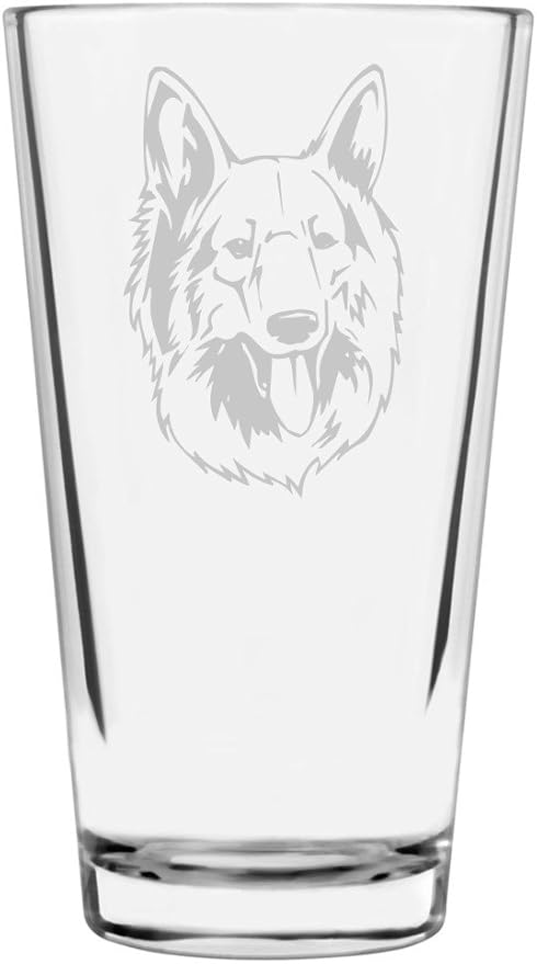 Shiloh Shepherd Custom Personalized Dog Themed Etched All Purpose 16oz Pint Glass