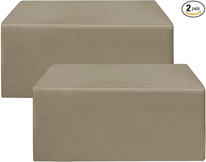 HolidayIdeas Fitted Taupe Table Covers - 96 x 30 Inch - 2 Pack Rectangle Tablecloths for 8 Foot Tables, Polyester Fabric Table Cloth for Parties, Holiday Dinner, Wedding, Trade Show