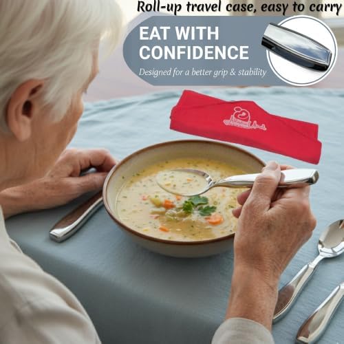 Weighted silverware for hand tremors for Parkinsons, Arthritis | Heavy utensils for tremors | Weighted eating utensils | Gifts for parkinsons & Artritis.