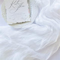 Joanlody Ivory Cheesecloth Table Runner Fall Thanksgiving 10Ft Rustic Gauze Boho Cheese Cloth Table Runner for Wedding Bridal Baby Shower Decoration