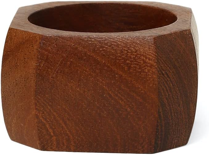 Wooden Napkin Rings Set of 12 for Dinning Table Decor | Wood Napkin Holder Set of Twelve for Dinner Table Decoration | Napkin Ring for Home and Kitchen Decor