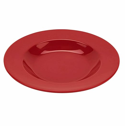 G.E.T. B-1611-RED-EC Melamine Pasta Bowl with Wide Rim, 16 Ounce, Red (Set of 4)