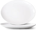 Serving Platters Set of 2 – 14 Inch Oval White Serving Platters, Large Porcelain Serving Platter Set for Party, Appetizers, Charcuterie, Sushi & Dessert, Microwave & Dishwasher Safe