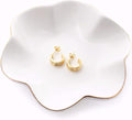 HANKOR 4.7 inch Small Ring Dish, Ceramic Jewelry Holder Tray, White Catch All Trinket Bowl for Keys Rings Earrings