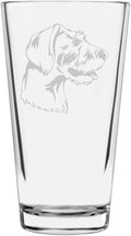 German Rough Haired Pointer Custom Personalized Dog Themed Etched All Purpose 16oz Pint Glass