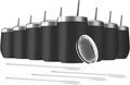 8 Pack 12 oz Stainless Steel Wine Tumbler with Lids, Double Wall Vacuum Insulated Travel Cup Including 8 Straws Set for Coffee, Cocktail, Drink, Tea and Beer (Black)