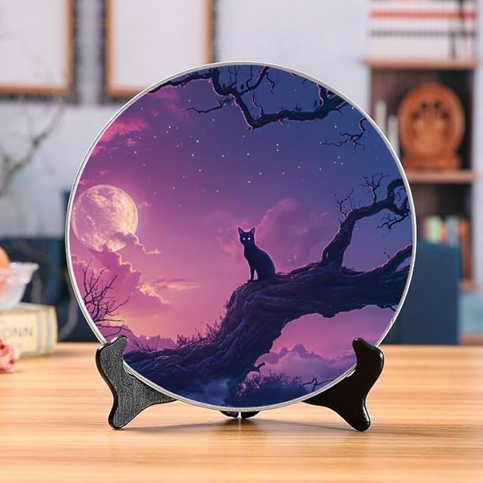 Personalized Ceramic Decorative Plate Customizable Photo Text Logo Printed for Wall Hanging or Table Decor Perfect Memorial Gifts for Anniversary or Birthday CP-144696754248036
