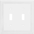 Henne Bery Sunken Pearls Heavy Duty Decorative Wall Plate Switch Plate Outlet Cover (Double Toggle, White)