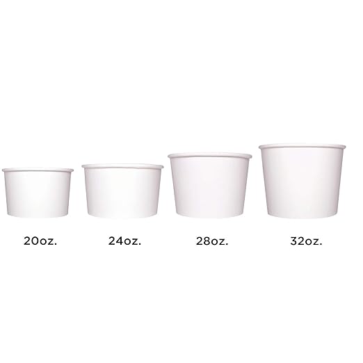 Karat [24oz - 600 ct] Paper Soup Bowls for Hot/ Cold Food - Ideal for Soup, NoodIes, Pasta and Snacks - White (C-KDP24W)
