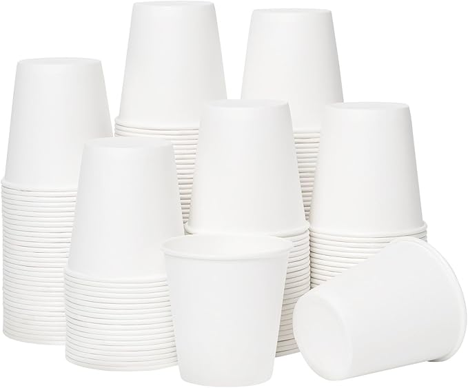 RACETOP 200 Pack 3 oz Disposable Paper Cups 3 oz, Disposable Bathroom Paper Cups, To Go Cup Ideal for Bathroom