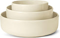 Amazon Basics Glazed Stoneware Serving Bowls, 3-Piece Set, Dishwasher-Safe, Ivory