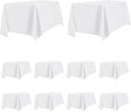 PureFit 10 Pack Rectangle White Table Cloths 90 x 132 Inch for 8Ft Tables, Stain and Wrinkle Resistant Table Linens for Home Use, Wedding, Party, Banquet and Camping