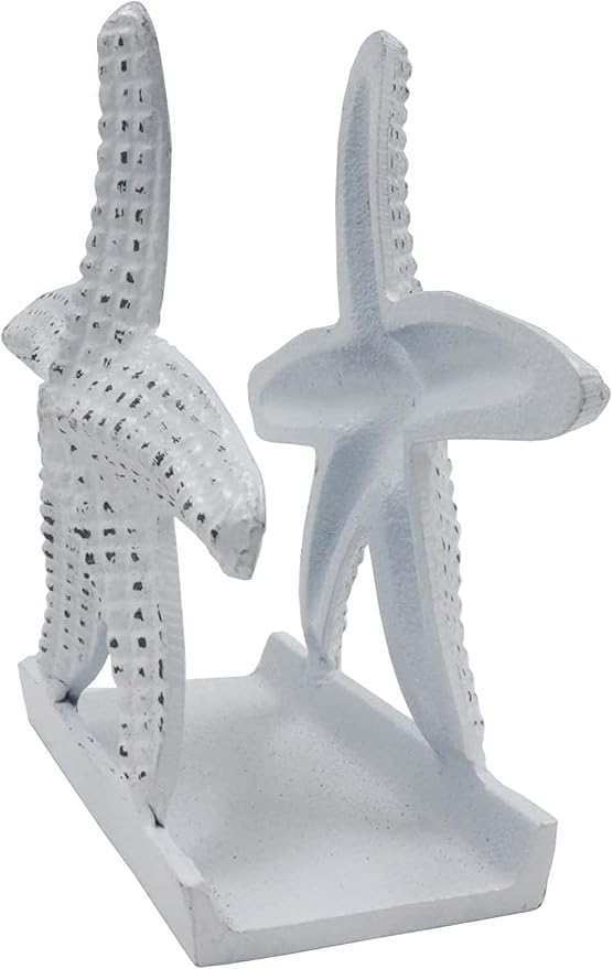 Nautical Starfish Lunch/Dinner/Metal Napkin Holder/Kitchen Napkin/Beverage Cocktail/Ocean/Coastal By The Metal Magician (Distressed White)