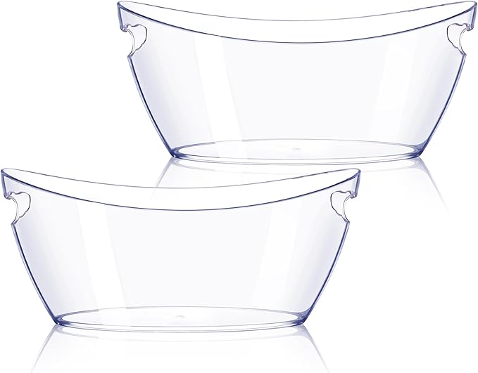 Ice Bucket 2 PCS, Thickened Ice Buckets for Parties, Mimosa Bar Supplies Beverage Tub for Champagne Beer Sparkling Wine Cocktails（5.5L) 16.5 * 7.3 * 6.8inch