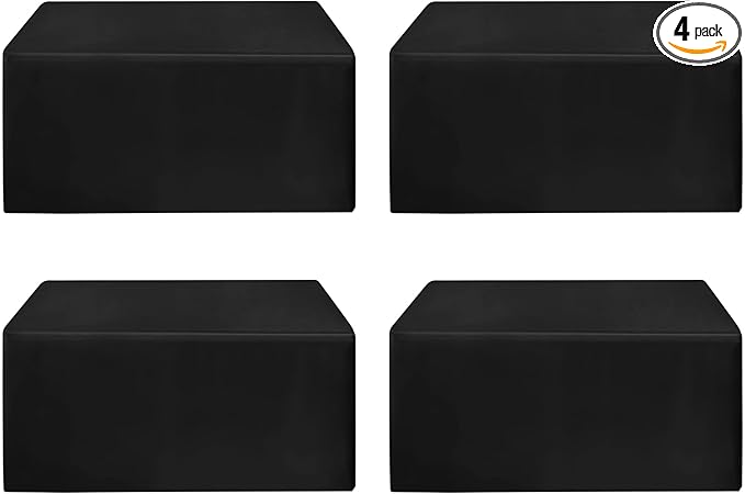 HolidayIdeas Fitted Table Clothes, 4 Pack - 48 x 24 Inch - Black Rectangle Tablecloths for 4 Foot Tables, Fabric Tablecloth for Vendor Stand, Trade Show, Parties, Banquet