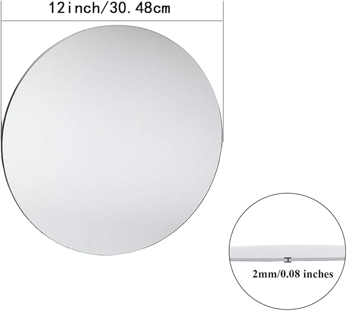 14Pack Round Acrylic Mirrors for Centerpieces, 2mm, 12inch Round Mirror Candle Trays for Tables Mirror Centerpieces, Circle Mirror Flat Trays for Wall Decor, Table Centerpieces, Wedding Decorations