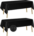 Fokitut 2 Pack Waterproof Rectangle Tablecloth, 60x120 Inch,Stain Resistant and Wrinkle Polyester Table Cloth, Fabric Table Cover for Kitchen Dining, Wedding, Party, Holiday Dinner-Black