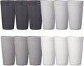 US Acrylic Newport 20 ounce Unbreakable Plastic Stackable Water Tumblers in Grey Stone | Set of 12 Drinking Cups | Reusable, BPA-free, Made in the USA, Top-rack Dishwasher and Microwave Safe | Unbreakable, Stackable, Drinking Cups, Reusable, BPA-free, ...