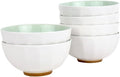 6-Piece Pasta Bowls 24 oz, Green Porcelain 6 inch, Microwave Oven Dishwasher Safe Scratch Resistant