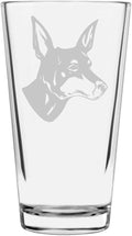 English Toy Terrier Black & Tan Custom Personalized Dog Themed Etched All Purpose 16oz Pint Glass