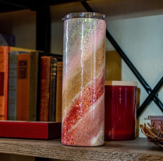 makerflo Silver 30 oz Skinny Stainless Steel Tumbler Pack of 25 with Lid & Straw | Craft-Ready for DIY Gifts & Personalization (Epoxy, UV DTF, Vinyl, and Laser Engraving) - Not for Sublimation
