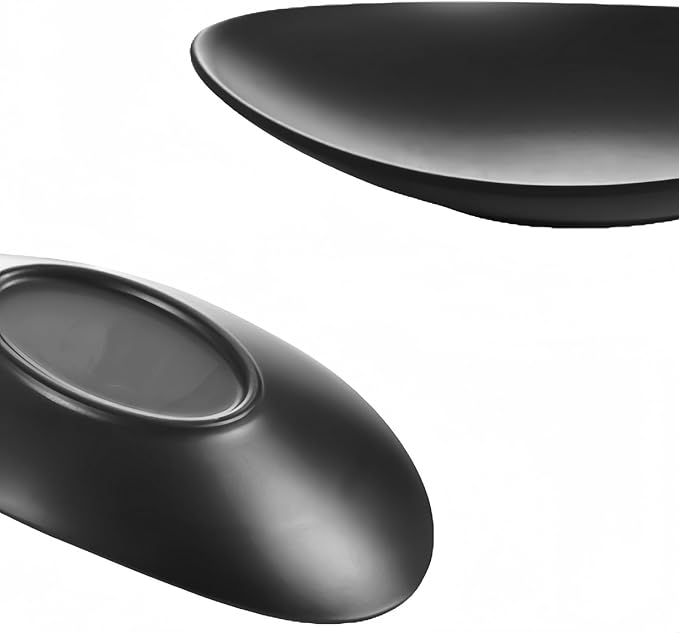 2 Pcs A5 Melamine Jewelry Dish Trinket Tray oval Trays Black Accessory Organizer Bowl