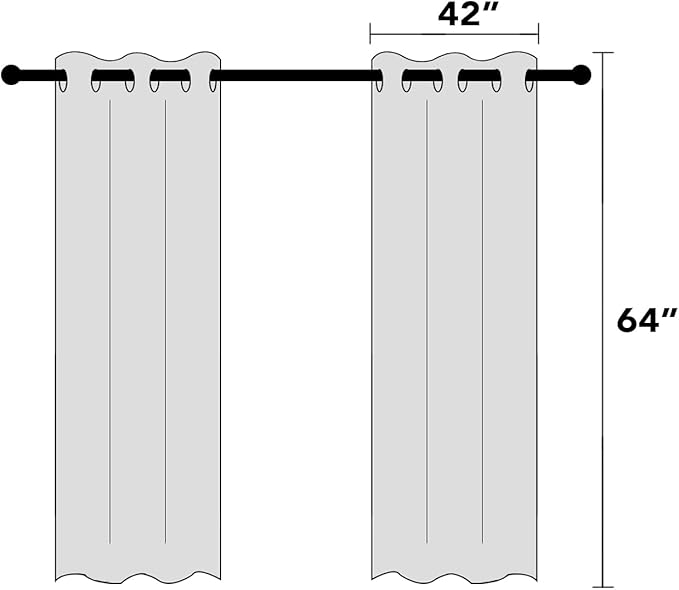 PrinceDeco Blackout Linen Texture Curtains 64 inches Length Natural Linen Blackout Drapes for Bedroom Living Room Darkening Curtain Thermal Insulated with White Liner,Set of 2,W42 X L64,Pearl White